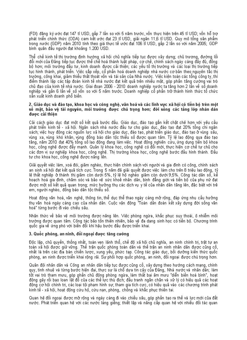 image for page Dự thảo báo cáo Đại hội XI