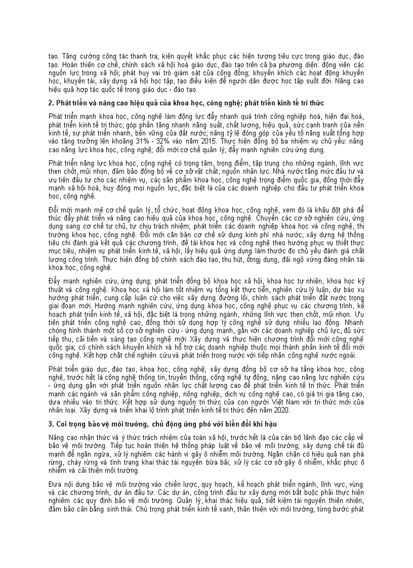 image for page Dự thảo báo cáo Đại hội XI