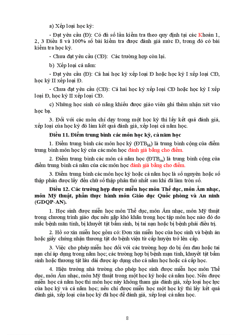 image for page Dự thảo Đánh giá xếp loại HS phổ thông