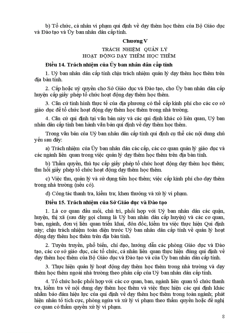 image for page Dự thảo dạy thêm học thêm