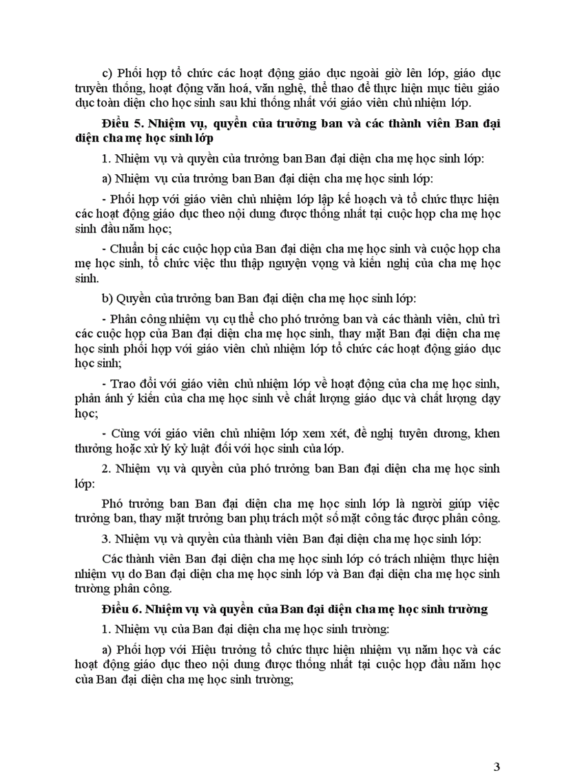 image for page Dự thảo Điều lệ Ban đại diện CMHS mới