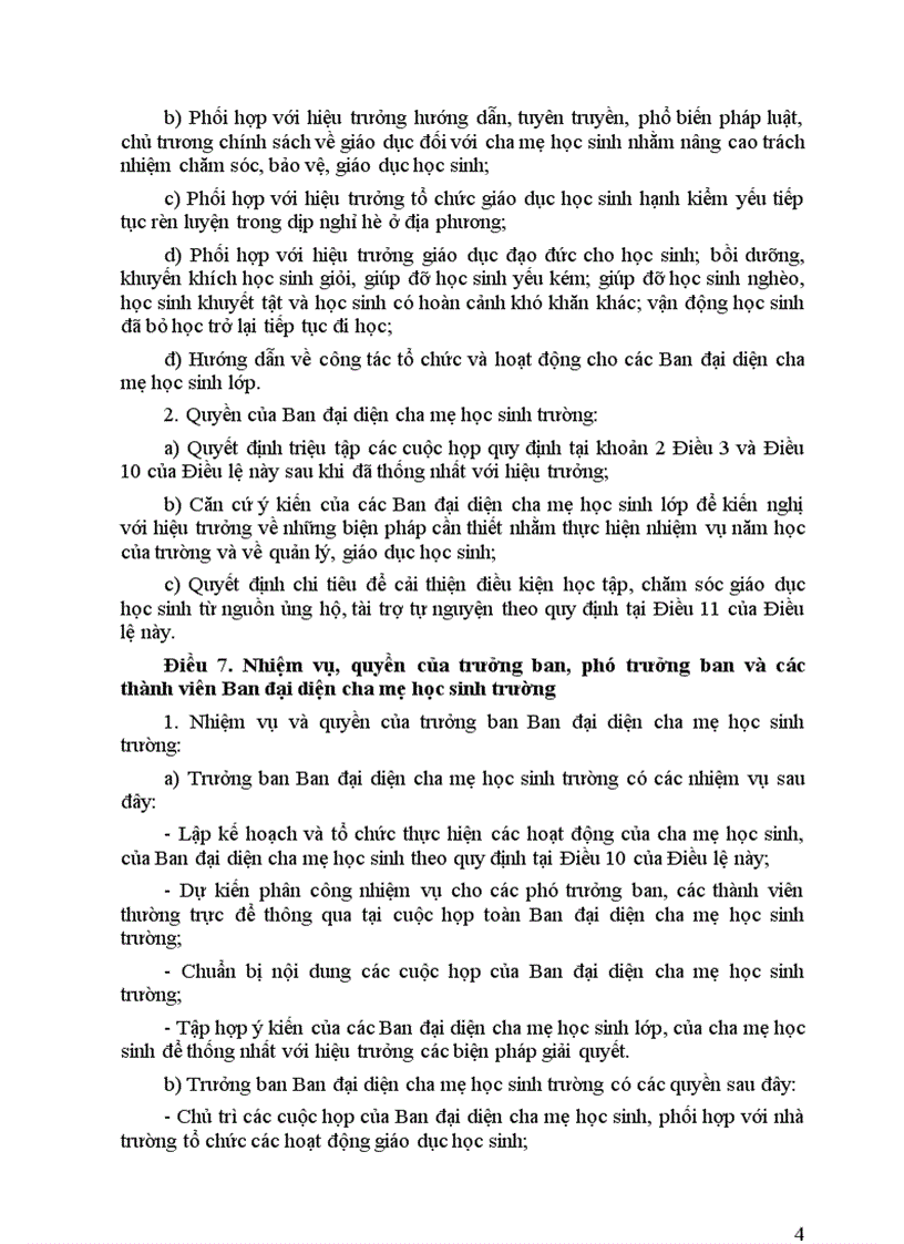 image for page Dự thảo Điều lệ Ban đại diện CMHS mới