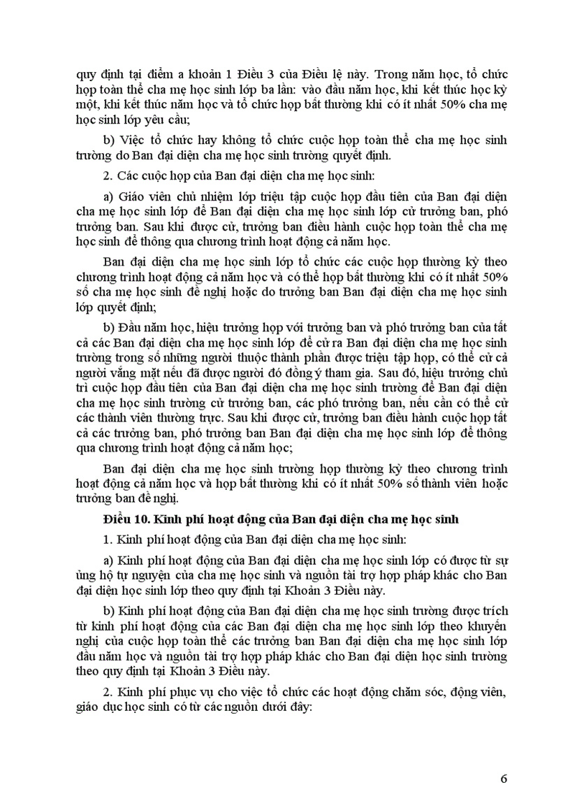 image for page Dự thảo Điều lệ Ban đại diện CMHS mới