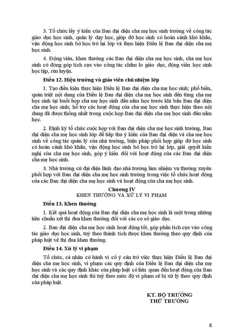 image for page Dự thảo Điều lệ Ban đại diện CMHS mới