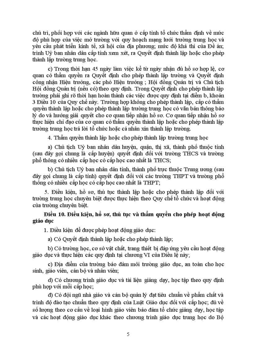 image for page Dự thảo điều lệ trường THPT mới 2010