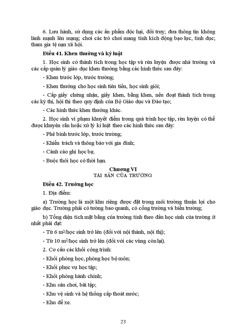 image for page Dự thảo điều lệ trường THPT mới 2010