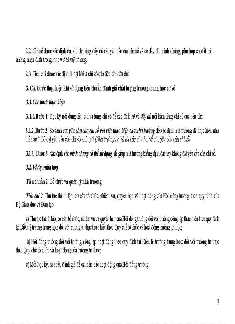 image for page Dự thảo hướng dẫn tiêu chuẩn chất lượng THCS