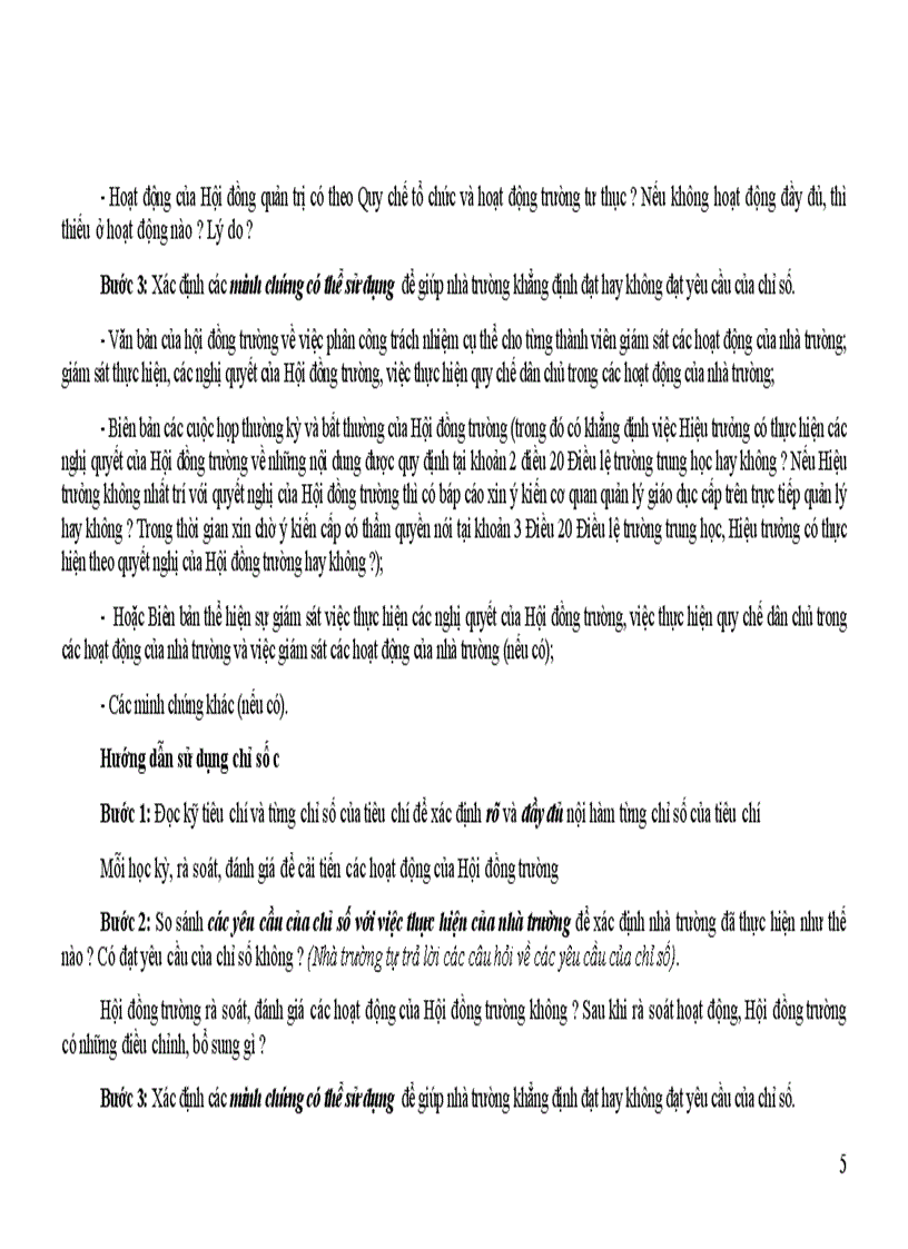 image for page Dự thảo hướng dẫn tiêu chuẩn chất lượng THCS