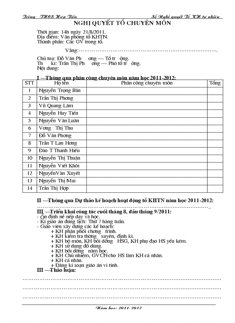 image for page Du Thao NQ to KHTN thang 8 2011