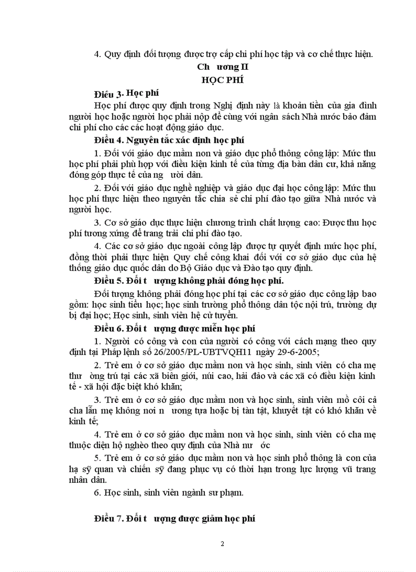 image for page Dự thảo quy định thu học phí từ năm 2010
