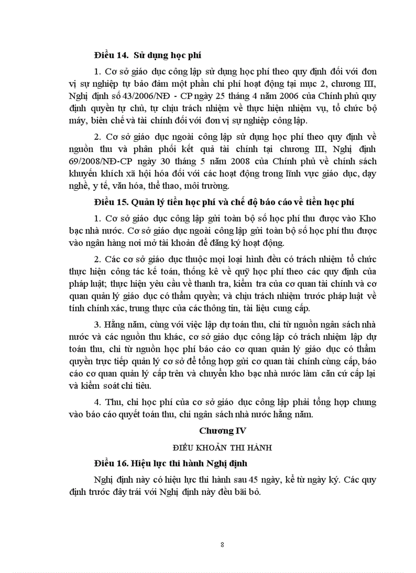 image for page Dự thảo quy định thu học phí từ năm 2010