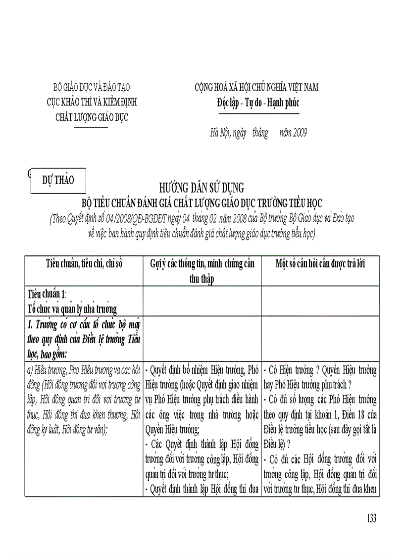 image for page Dự thảo Tự đánh giá Tiểu học