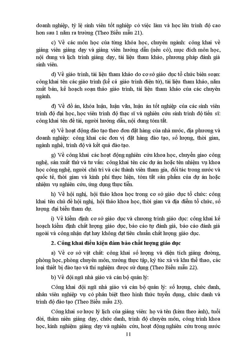 image for page DỰ THẢO VỀ CHẾ ĐỘ CÔNG KHAI Đối với cơ sở Giáo dục