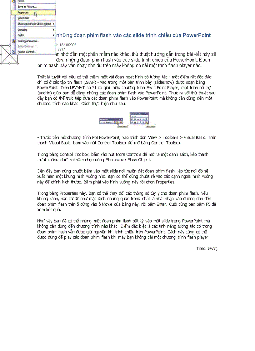 image for page Đưa Flash vào Powerpoint
