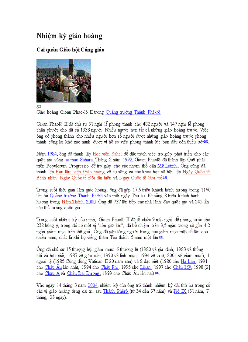 image for page Đức Giáo hoàng Gioan Phaolô II