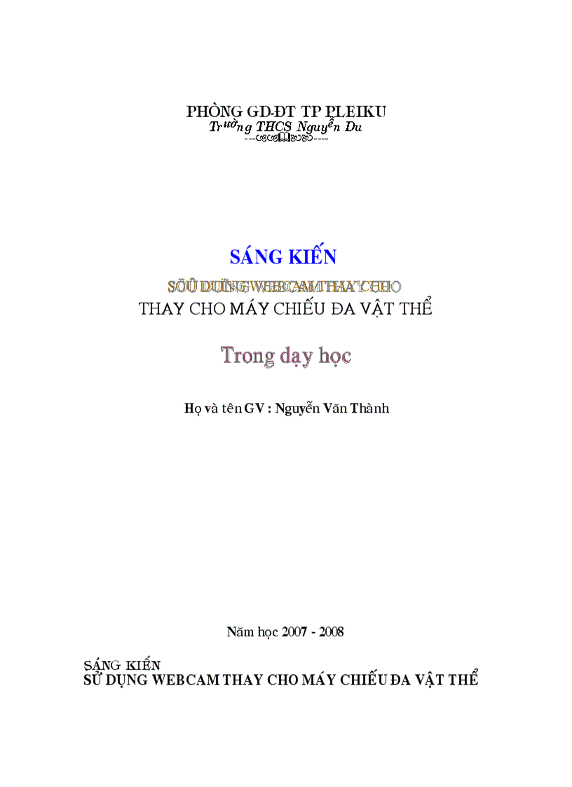 image for page Dùng Webcam thay máy chiếu đa vật thể