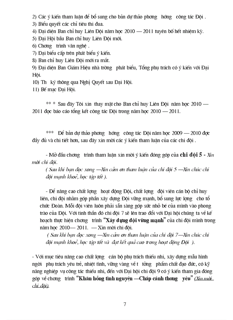 image for page Dẫn chương trình đại hội liên đội 1