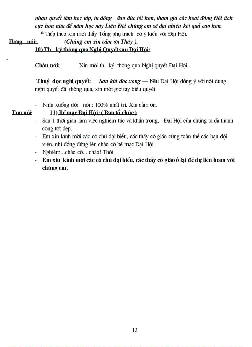 image for page Dẫn chương trình đại hội liên đội 1