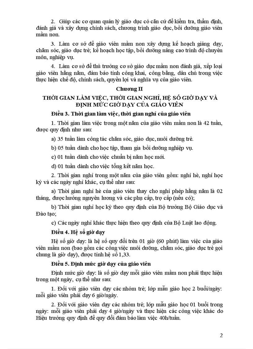 image for page Dự thảo thông tư Quy định chế độ làm việc đối với giáo viên mầm non 1