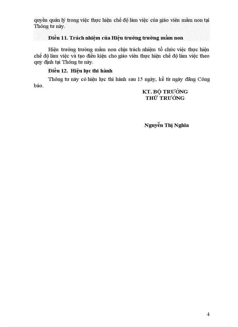 image for page Dự thảo thông tư Quy định chế độ làm việc đối với giáo viên mầm non 1