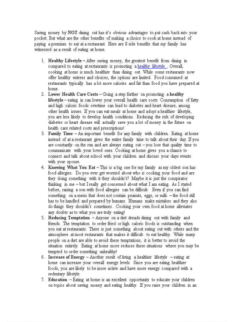 image for page Eating out is better than eating at home