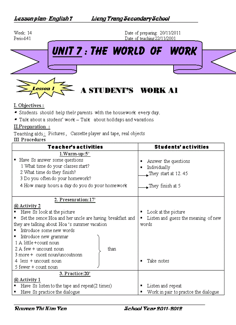 image for page English 7 tiết 41