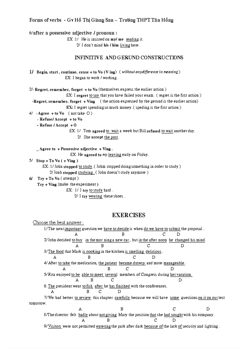 image for page Forms of verbs