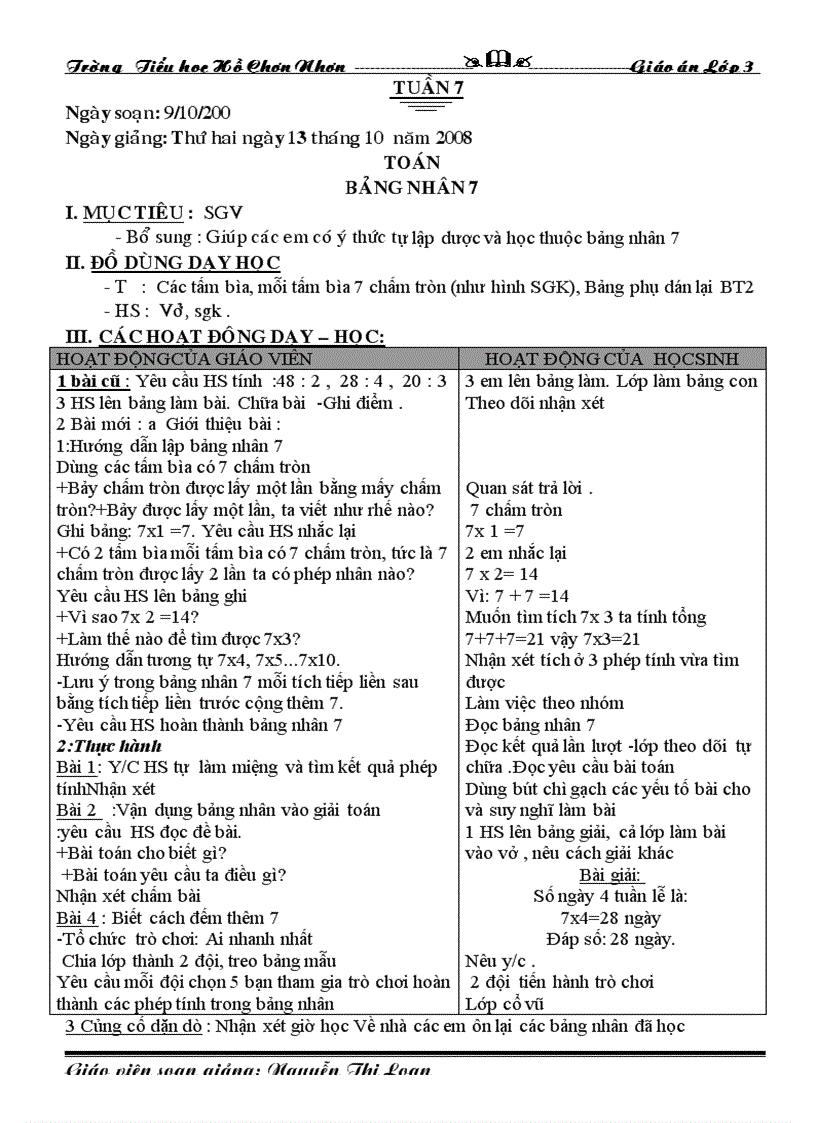 image for page GA chiều lớp 3 tuân 27