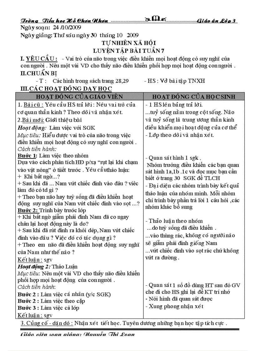 image for page GA chiều lớp 3 tuân 27