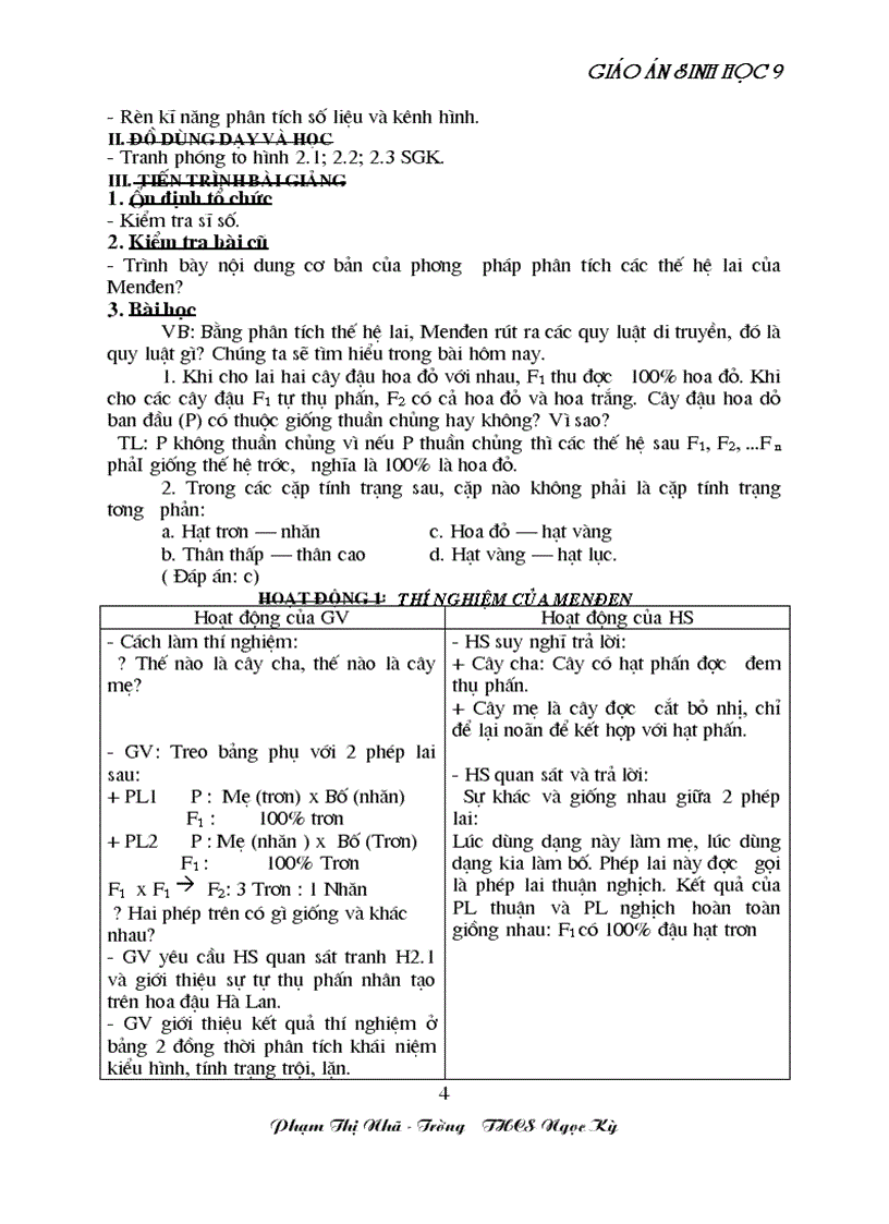 image for page GA sinh học 9 đã tích hợp môi trương Rất hay