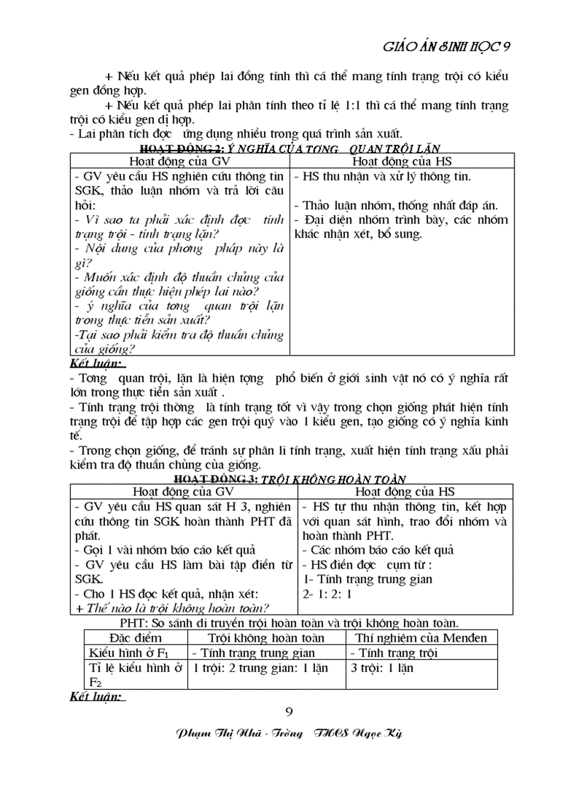 image for page GA sinh học 9 đã tích hợp môi trương Rất hay