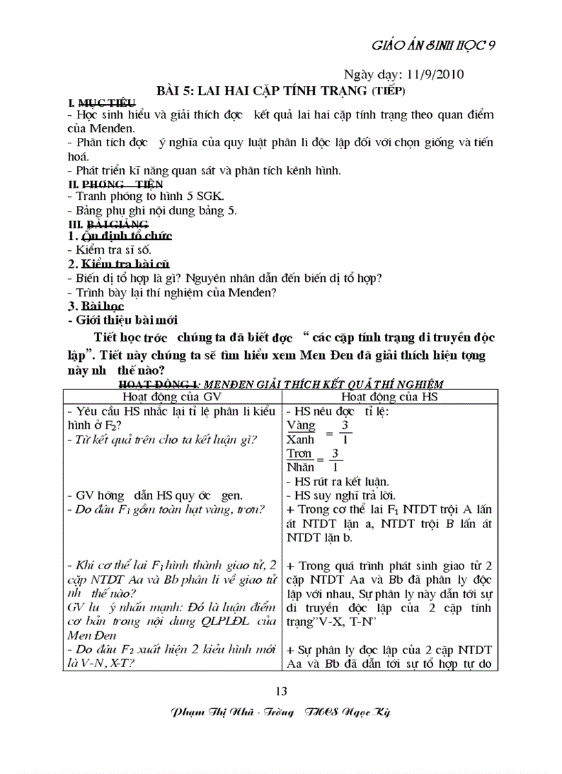 image for page GA sinh học 9 đã tích hợp môi trương Rất hay