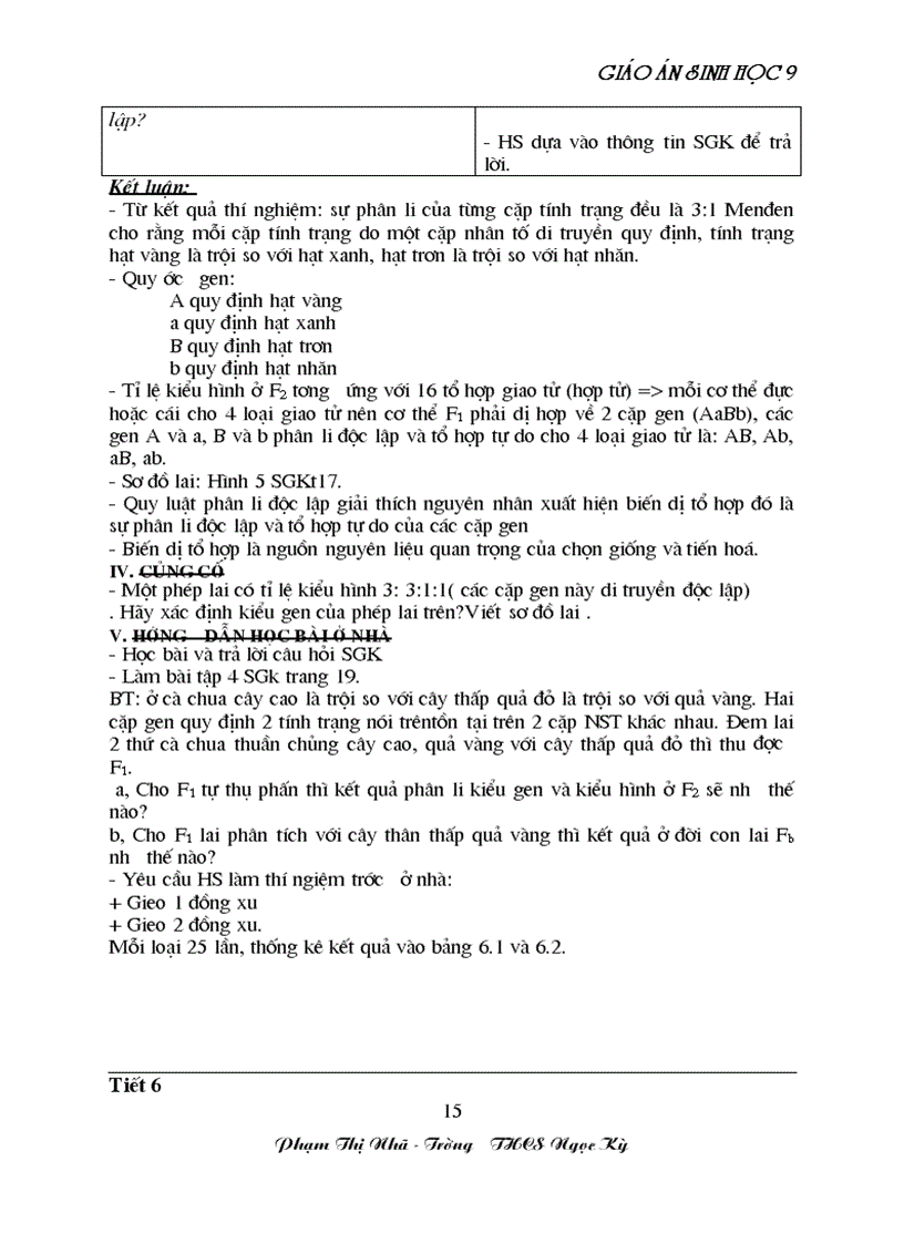 image for page GA sinh học 9 đã tích hợp môi trương Rất hay