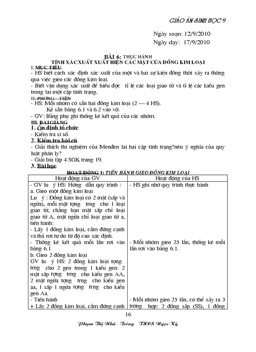 image for page GA sinh học 9 đã tích hợp môi trương Rất hay