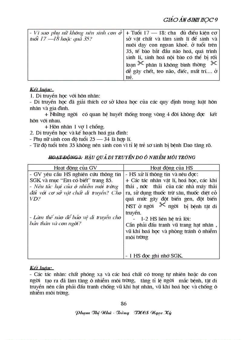 image for page GA sinh học 9 đã tích hợp môi trương Rất hay