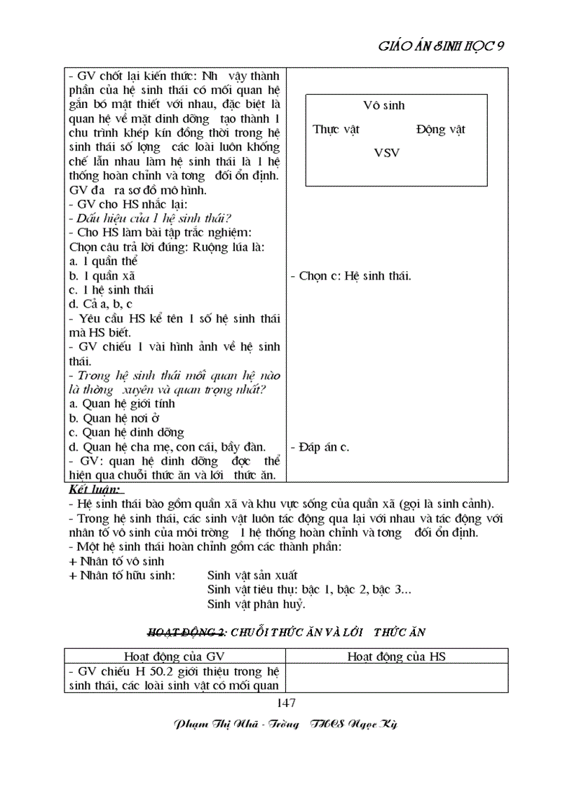 image for page GA sinh học 9 đã tích hợp môi trương Rất hay