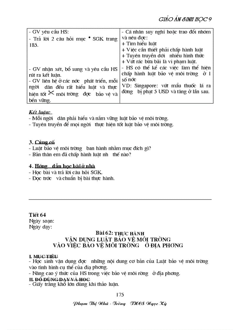 image for page GA sinh học 9 đã tích hợp môi trương Rất hay