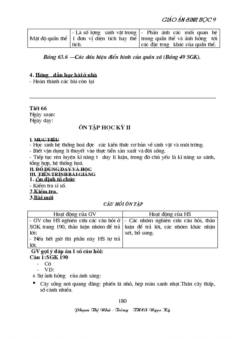 image for page GA sinh học 9 đã tích hợp môi trương Rất hay