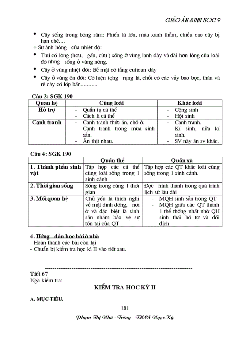 image for page GA sinh học 9 đã tích hợp môi trương Rất hay