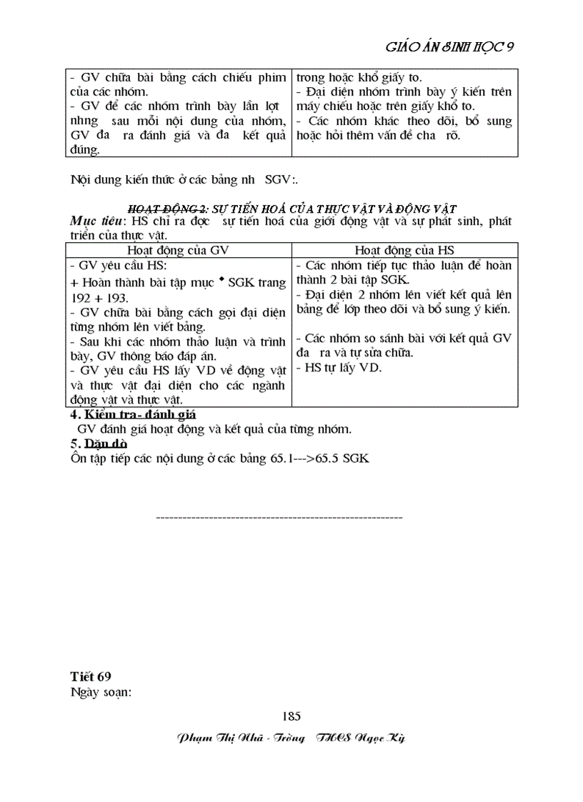 image for page GA sinh học 9 đã tích hợp môi trương Rất hay