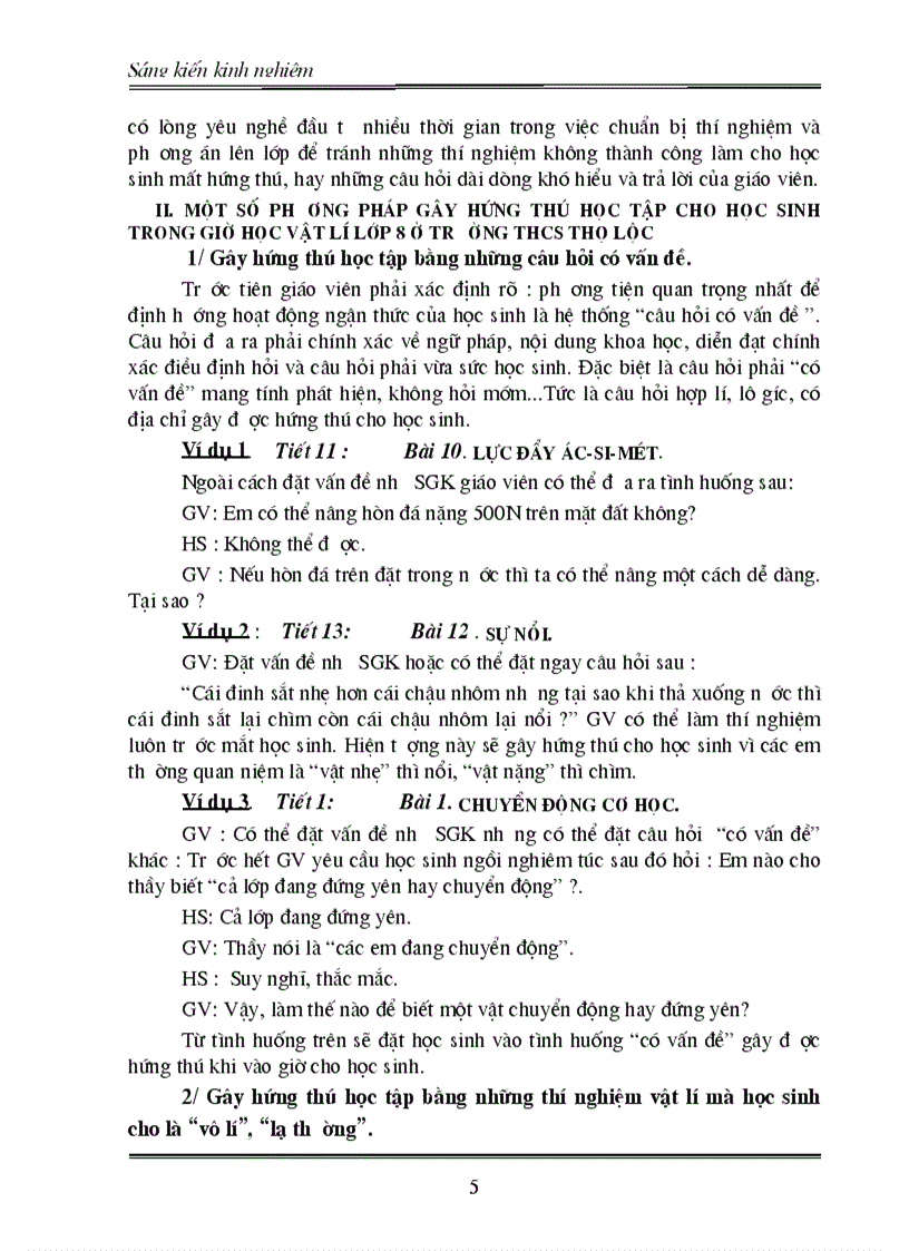 image for page Gây hứng thú cho học sinh trong dạy học vật lý 8 cấp huyện