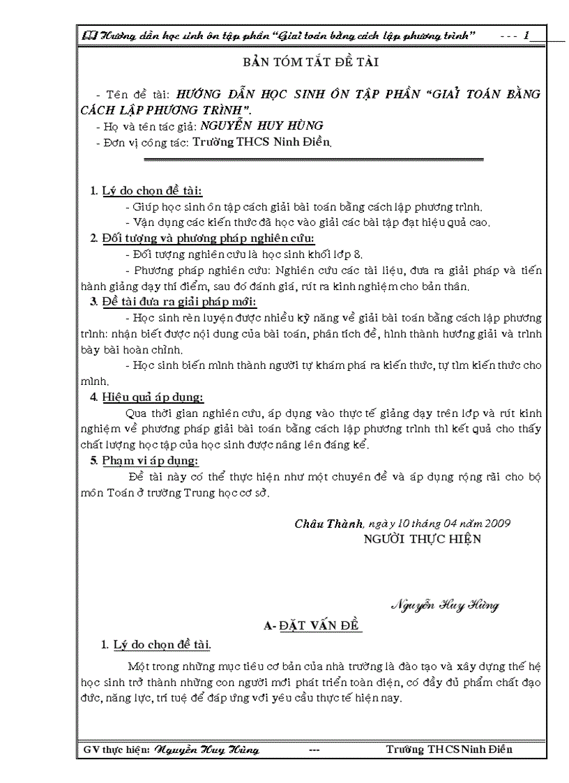 image for page Giải bài toán bằng cách lập phương trình Toán 8
