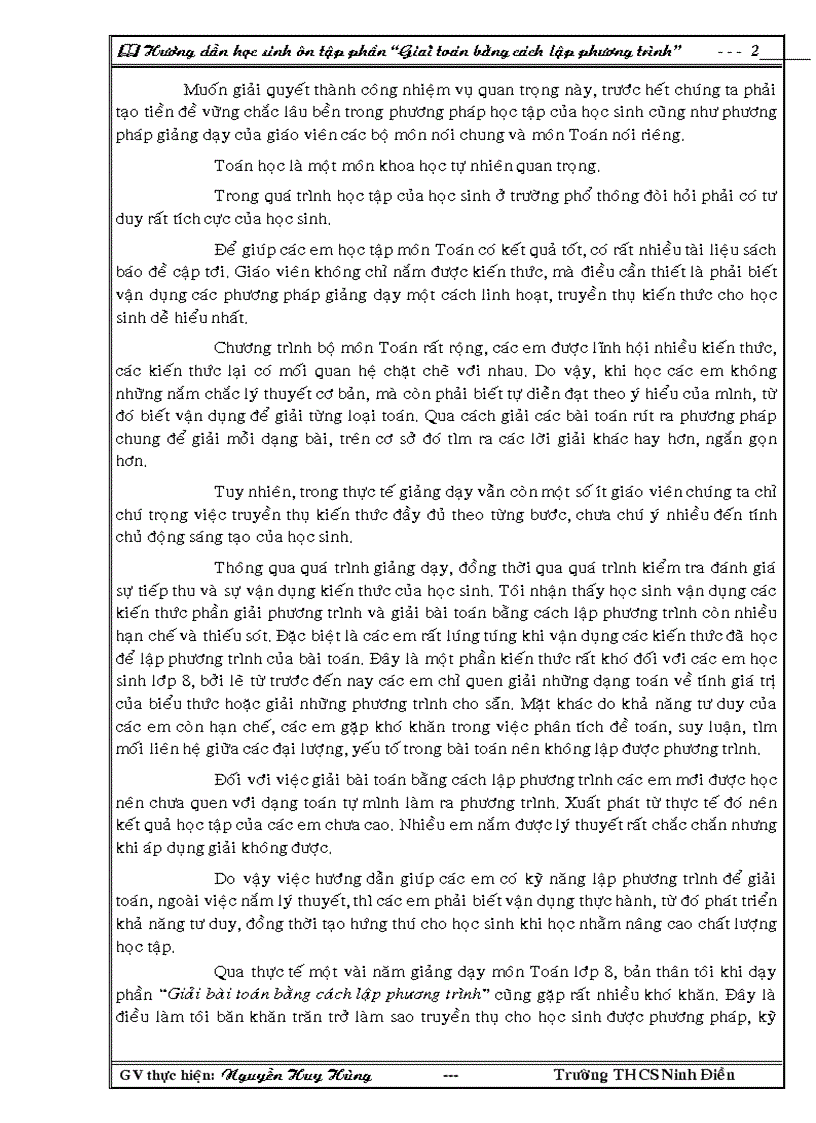 image for page Giải bài toán bằng cách lập phương trình Toán 8