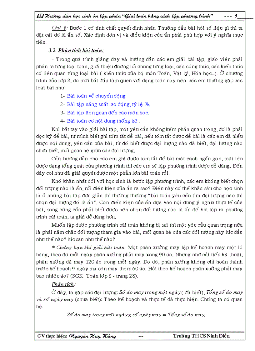 image for page Giải bài toán bằng cách lập phương trình Toán 8