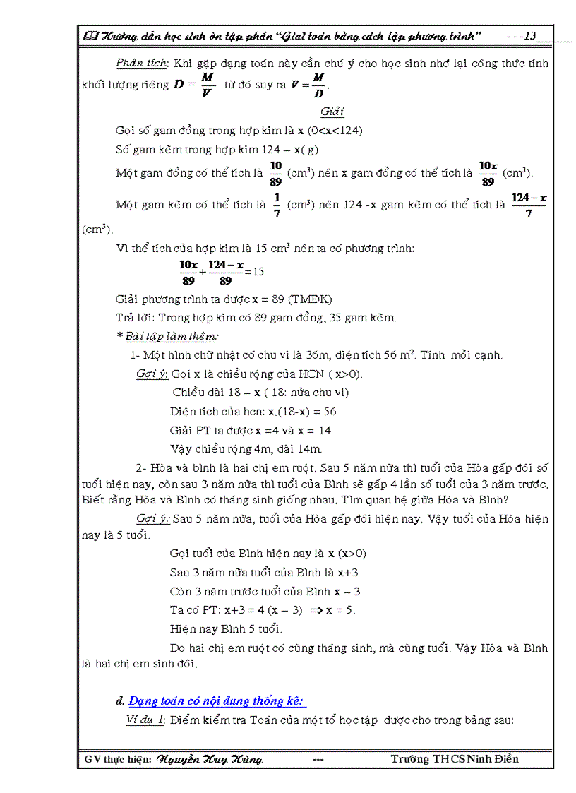 image for page Giải bài toán bằng cách lập phương trình Toán 8