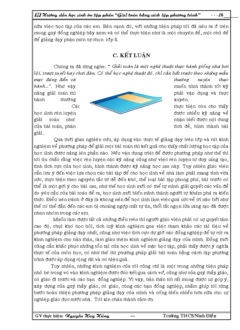 image for page Giải bài toán bằng cách lập phương trình Toán 8