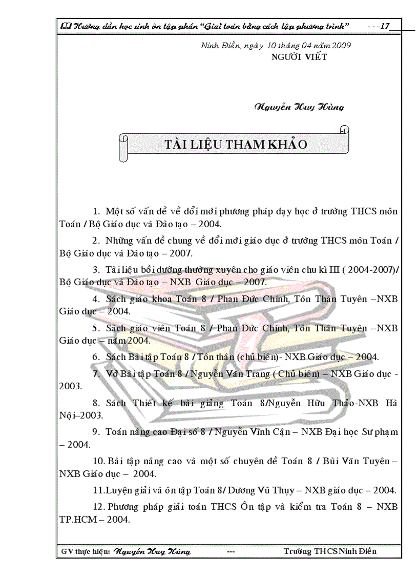 image for page Giải bài toán bằng cách lập phương trình Toán 8