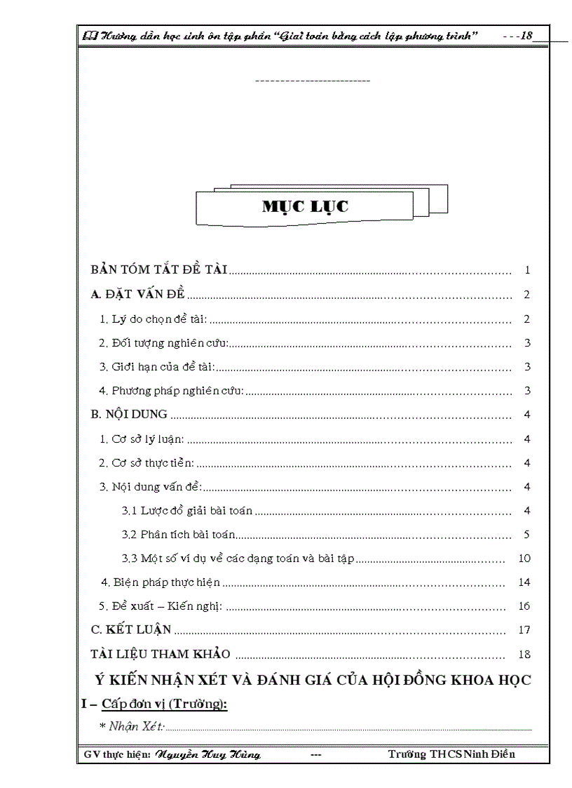 image for page Giải bài toán bằng cách lập phương trình Toán 8