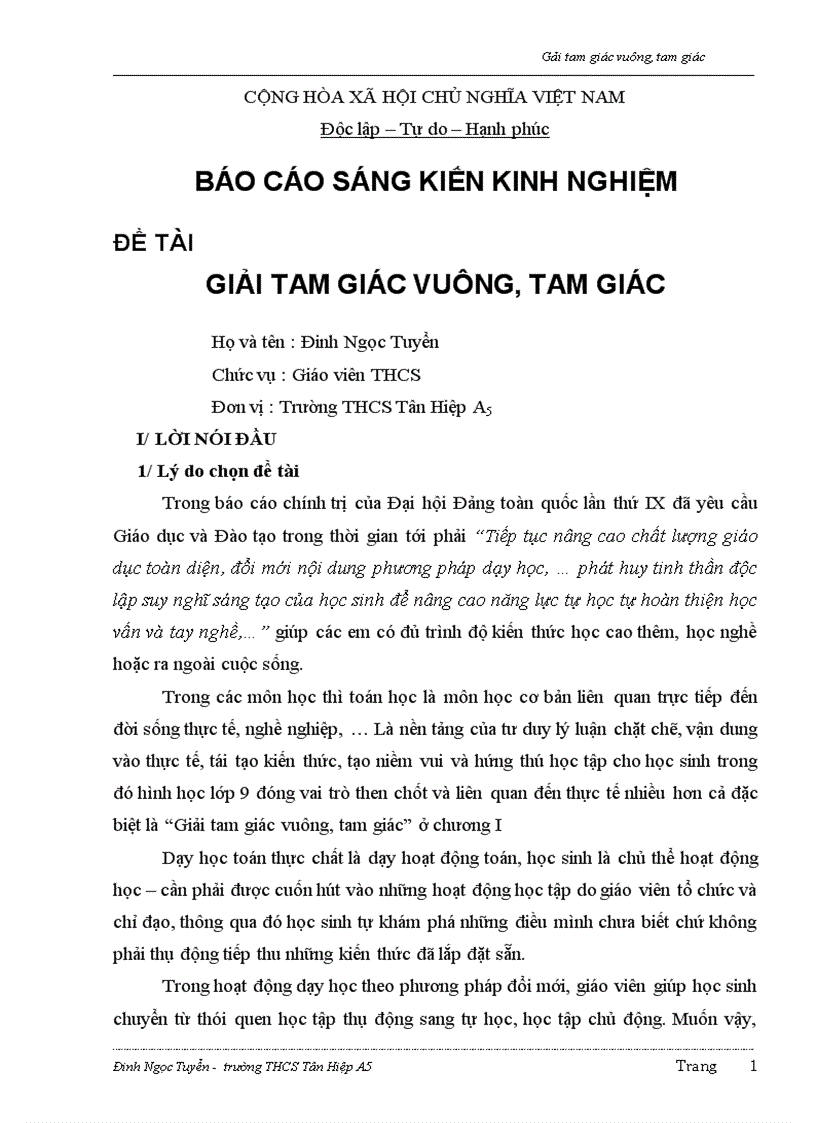 image for page Giải tam giác vuông tam giác
