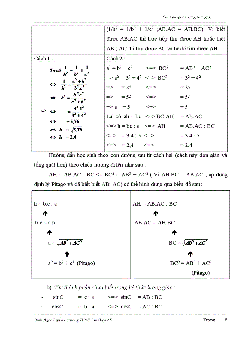 image for page Giải tam giác vuông tam giác